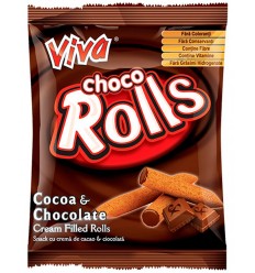 VIVA BARQUILLOS ROLLS CHOCOLATE 100G/18