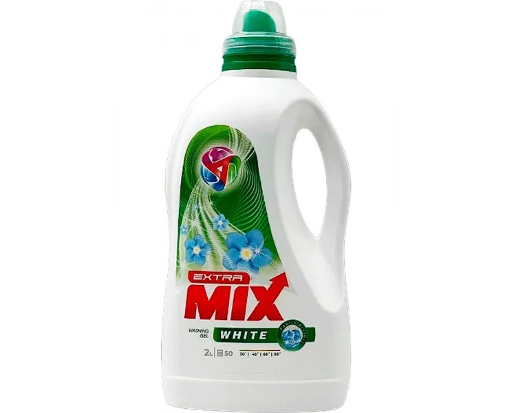 EXTRA MIX DETERGENT LICHID GEL WHITE 2L/8