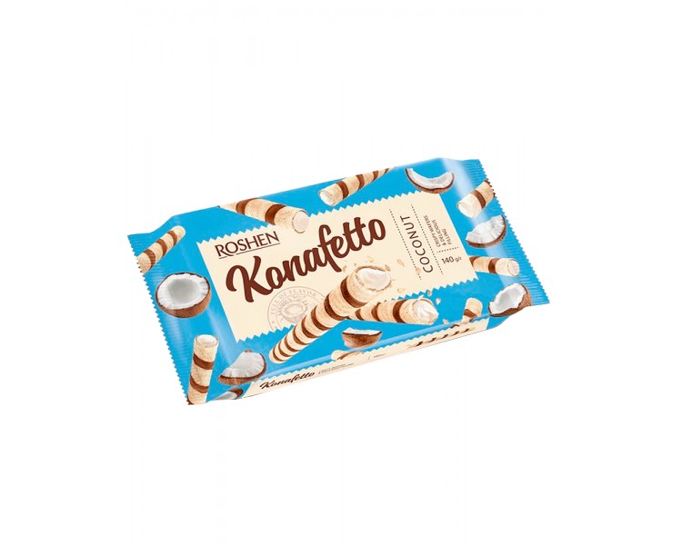ROSHEN KONAFETTO BARQUILLOS ROLLS COCO 140G/15