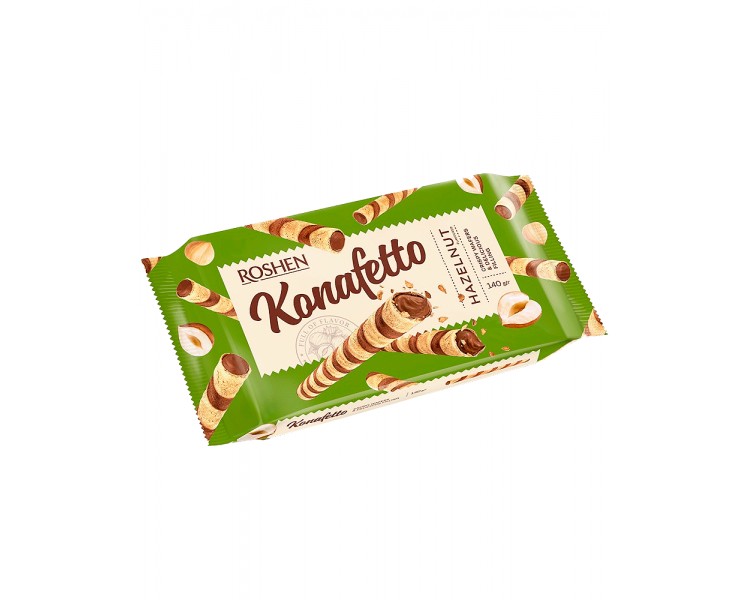 ROSHEN KONAFETTO BARQUILLOS ROLLS AVELLANAS 140G/15