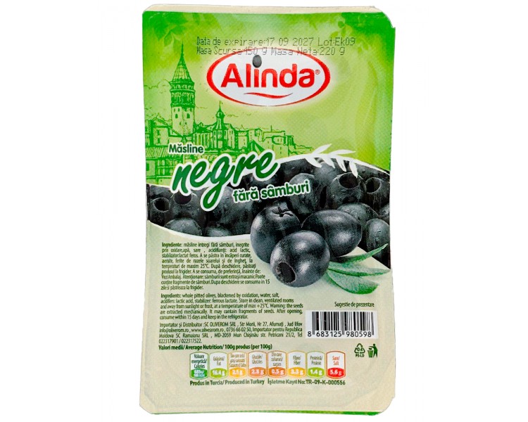 OLIVEROM ALINDA ACEITUNAS NEGRAS 150G