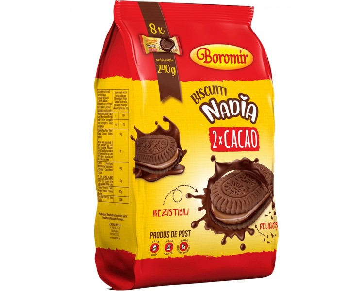 BOROMIR BISCUITI NADIA CACAO-CREMA CACAO 240G/12