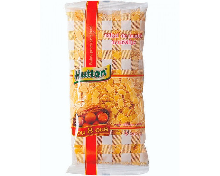 HUTTON FIDEOS MINI HOJAS 8 HUEVOS 200G/20