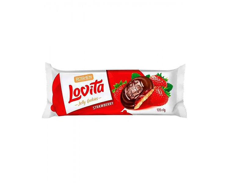 ROSHEN LOVITA BISCUITI GEM CAPSUNI 135G/21